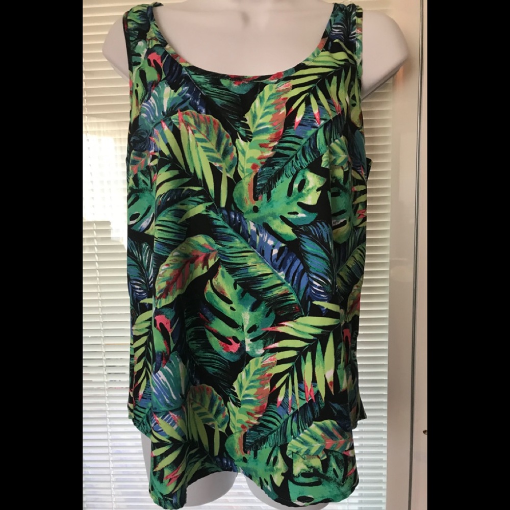 Tropical vacation print blouse